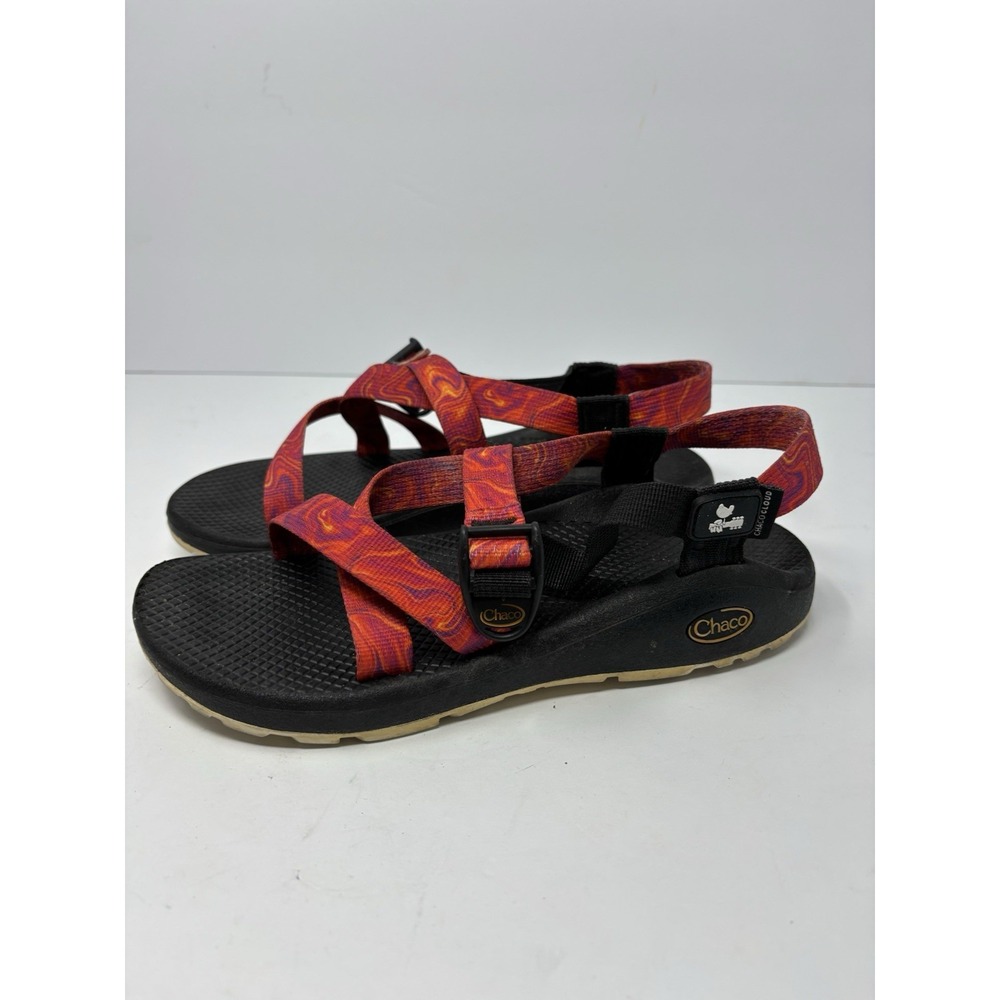 Chaco's Women's Z-Classic Sandals Orange And Red,  Fabric Upper Size Women's 9